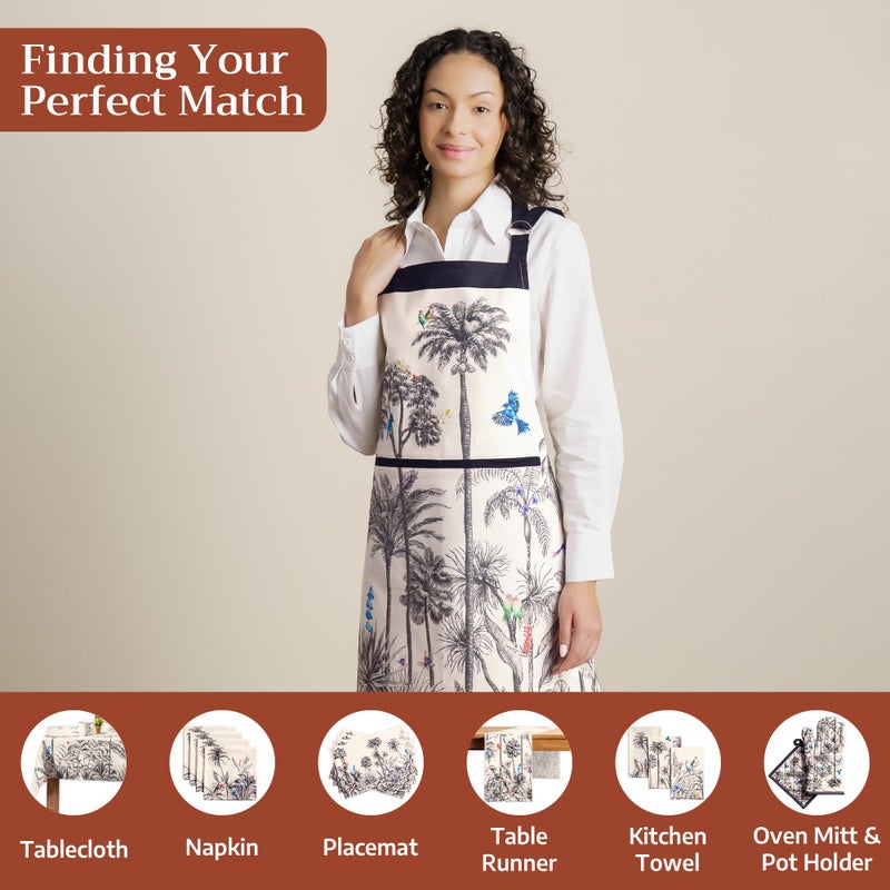 Maison d' Hermine 100% Cotton Apron for women with Pocket Kitchen Chef Fall Apron for Men Cooking Gardening Server Waitress Maid (Amazonia) - Image 4